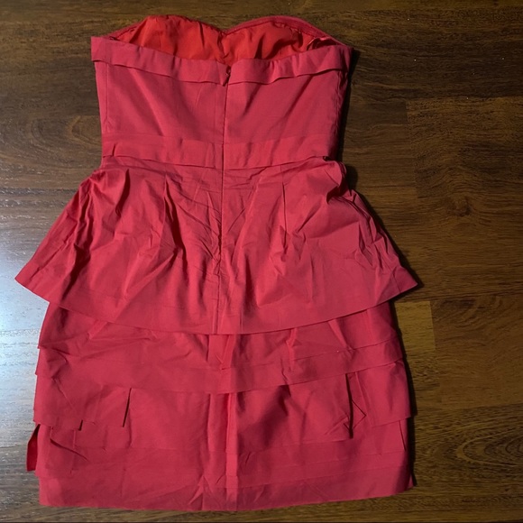 BCBGMaxazria Pink/Coral Sweetheart Peplum Dress - Picture 2 of 2